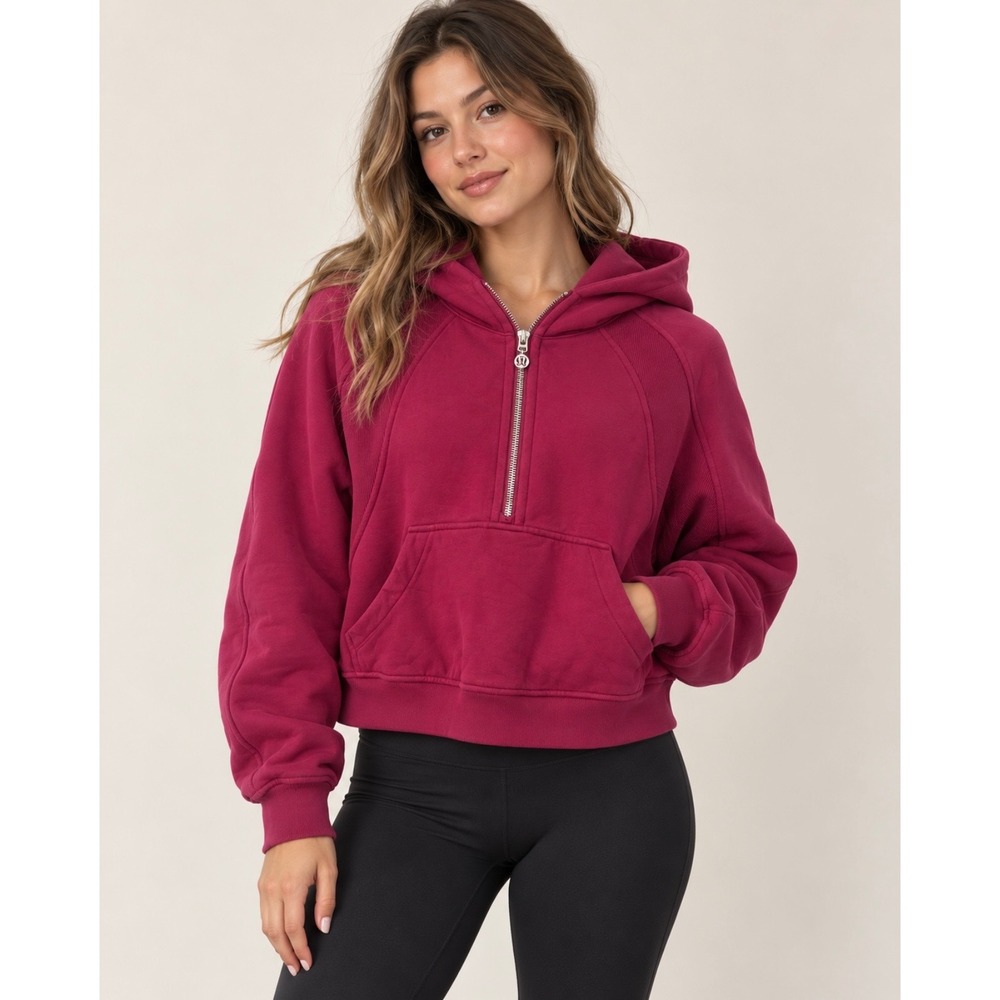 Lululemon Scuba Oversized Half Zip Hoodie M/L Magenta Pink Pullover